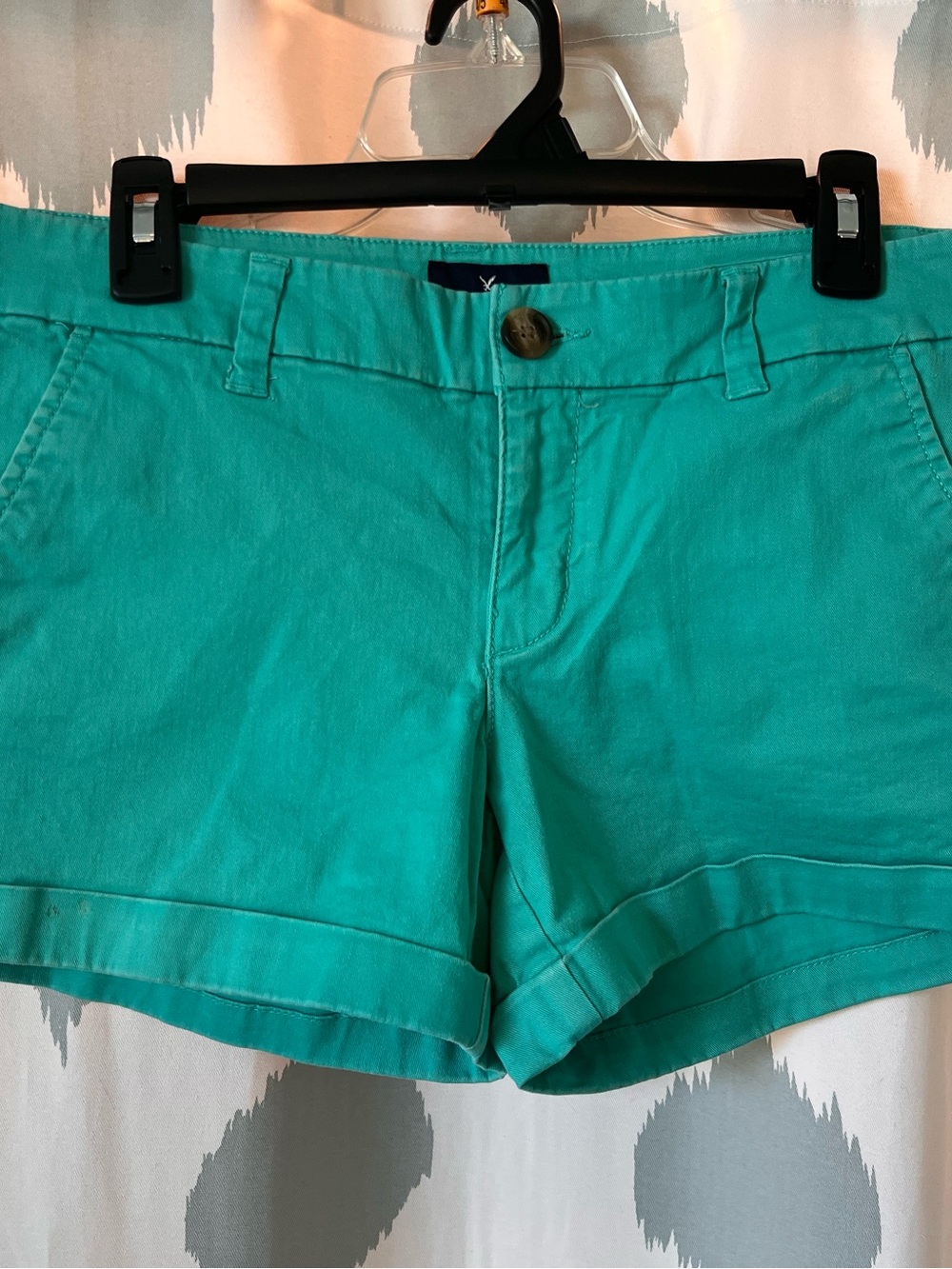 American Eagle Outfitters Teal Roll-Cuff Jean Shorts
